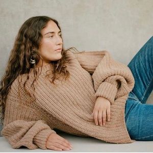 James Street Co. Chunky Lowe Pullover in Marled Sienna